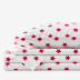 Stars Classic Cool Organic Cotton Percale Bed Sheet Set - Red, Twin XL