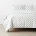 Stars Classic Cool Organic Cotton Percale Duvet Cover Set - Moss, Twin/Twin XL