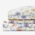 Pastel Poppies Classic Cool Organic Cotton Percale Bed Sheet Set - White Multi, Twin
