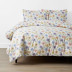 Pastel Poppies Classic Cool Organic Cotton Percale Duvet Cover Set - White Multi, Twin/Twin XL