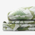 Dino World Classic Cool Organic Cotton Percale Bed Sheet Set - Gray Green, Full