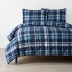 Handsome Tartan Classic Cool Organic Cotton Percale Comforter Set - Blue, Twin/Twin XL