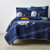 Space Travel Handcrafted Cotton Quilt - Blue, Twin
