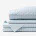 Ditsy Gingham Classic Cool Organic Cotton Percale Bed Sheet Set - Blue, Twin