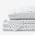 Ditsy Star Classic Cool Organic Cotton Percale Bed Sheet Set - Blue, Twin