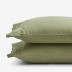 Premium Breathable Relaxed Linen Solid PIllowcase Set - Moss Green, Standard