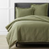 Premium Breathable Relaxed Linen Solid Duvet Cover - Moss Green, Twin/Twin XL