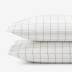 Block Plaid Classic Cool Cotton Percale Pillowcases - Wheat, Standard