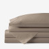 Classic Cool Cotton Percale Bed Sheet Set - Mocha, Twin