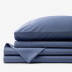 Premium Smooth Supima® Cotton Wrinkle-Free Sateen Bed Sheet Set - Blue Dusk, Twin