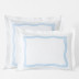 Embroidered Leaf Premium Cool Egyptian Cotton Percale Sham - White/Blue, Standard