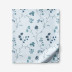 Floral Trail Luxe Smooth Sateen Flat Bed Sheet - Blue, Full