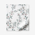 Valentina Floral Luxe Smooth Sateen Flat Bed Sheet - White, Twin/Twin XL