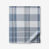 Oversized Plaid Premium Ultra-Cozy Cotton Flannel Flat Bed Sheet - Gray, Queen