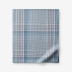 Mini Check Plaid Premium Ultra-Cozy Cotton Flannel Flat Bed Sheet - Blue, Full