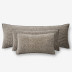Ophelia Handcrafted Decorative Pillow Cover - Dark Taupe, 12 in. x 21 in.
