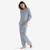 Yarn-Dyed Stripe Pima Pajama Set - Navy/White, L