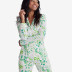 TENCEL™ Modal Jersey Knit Long-Sleeve Button-Down PJ Pants Set - Spring Blooms, XS