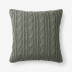 Chunky Cable Knit Decorative Pillow Cover - Khaki/Green