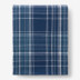 Lambswool Yarn-Dyed Plaid Blanket - Blue, King