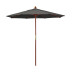 Commercial Grade Umbrella with Hardwood Frame - Charcoal, 7.5 ft.