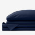 Premium Cool Supima® Cotton Percale Bed Sheet Set - Navy, Twin