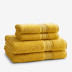 Turkish Cotton 4 Piece Bath Towel Set - Deep Yellow