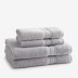 Turkish Cotton 4 Piece Bath Towel Set - Silver