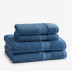 Turkish Cotton 4 Piece Bath Towel Set - Slate Blue