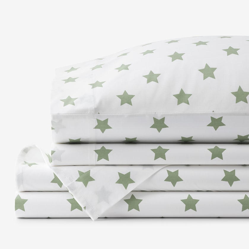 Stars Classic Cool Organic Cotton Percale Bed Sheet Set