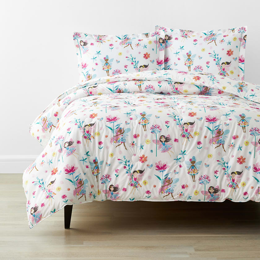 Floral Fairies Classic Cool Organic Cotton Percale Comforter Set - Multi, Twin