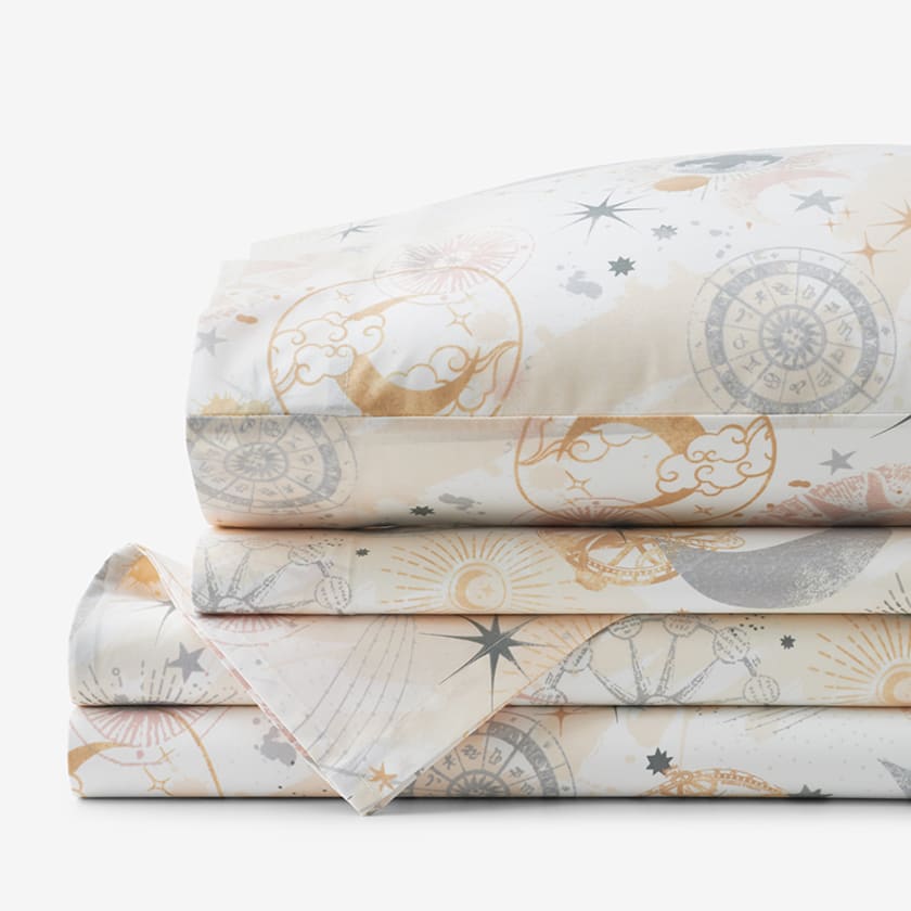 Celestial Classic Cool Organic Cotton Percale Bed Sheet Set