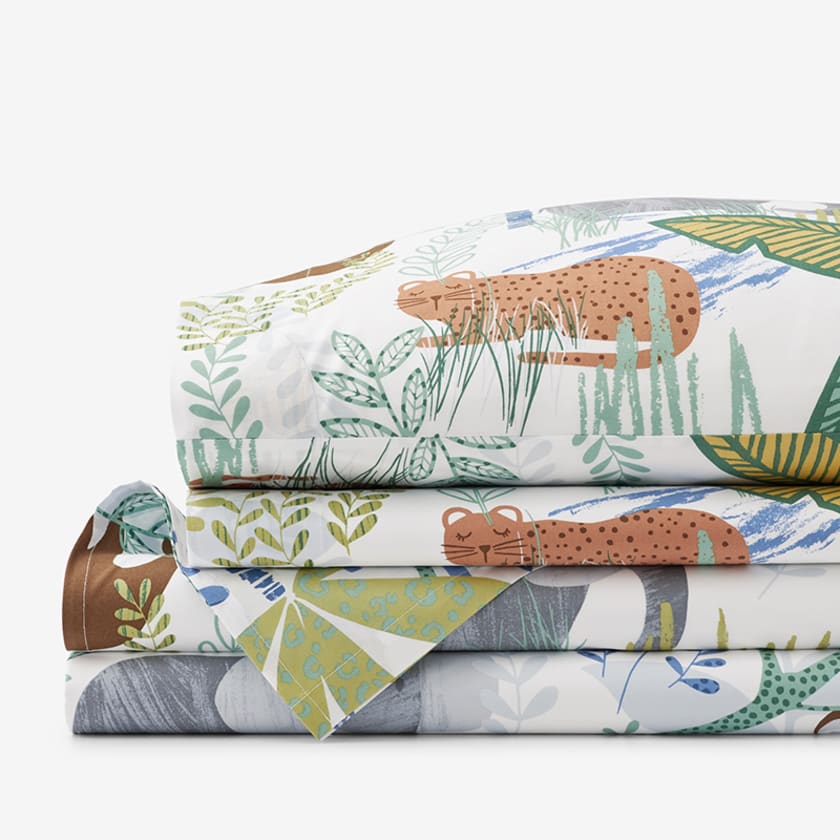 Jungle Classic Cool Organic Cotton Percale Bed Sheet Set