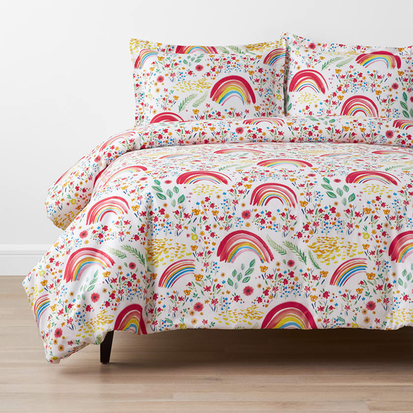 Rainbow Classic Cool Organic Cotton Percale Duvet Cover Set