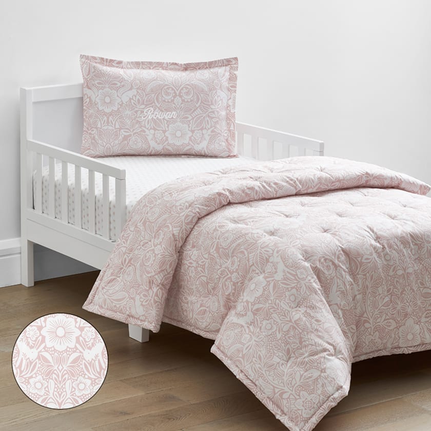 Little Bunny Classic Cool Organic Cotton Percale Comforter Set - Pink, Toddler