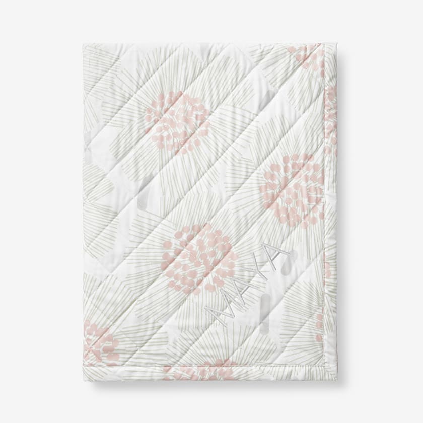 Flower Burst Classic Cool Organic Cotton Percale Quilted Reversible Sherpa Stroller Blanket