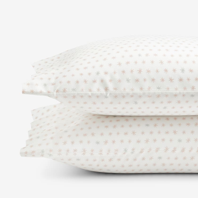 Ditsy Star Classic Cool Organic Cotton Percale Pillowcases