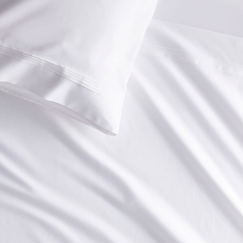 Premium Smooth Egyptian Cotton Sateen Pillowcases - White, Standard