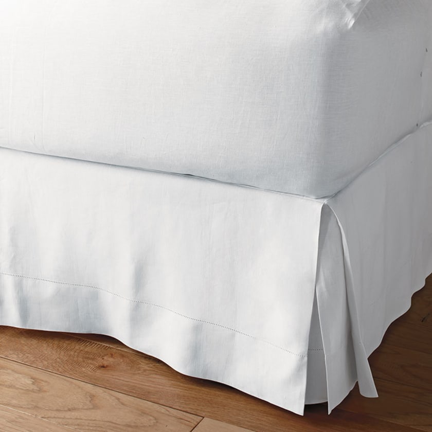 Relaxed Linen Bed Skirt - White