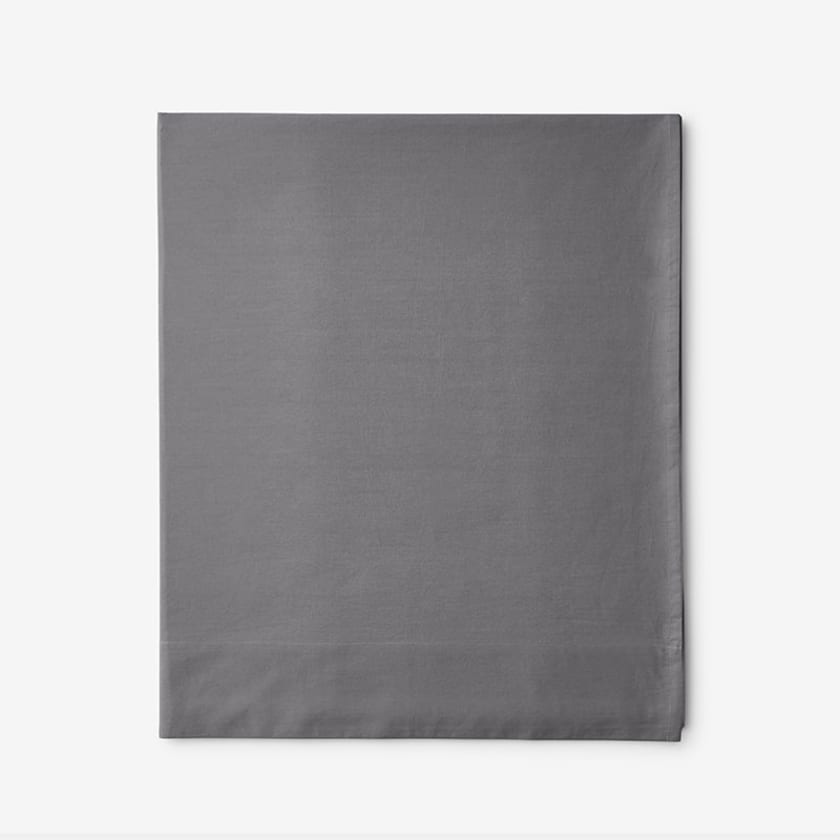 Classic Cool Cotton Percale Flat Bed Sheet  - Graphite, Twin