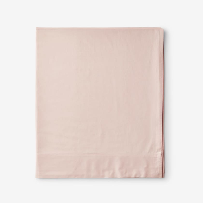 Classic Cool Cotton Percale Flat Bed Sheet  - Peach Nectar, Twin