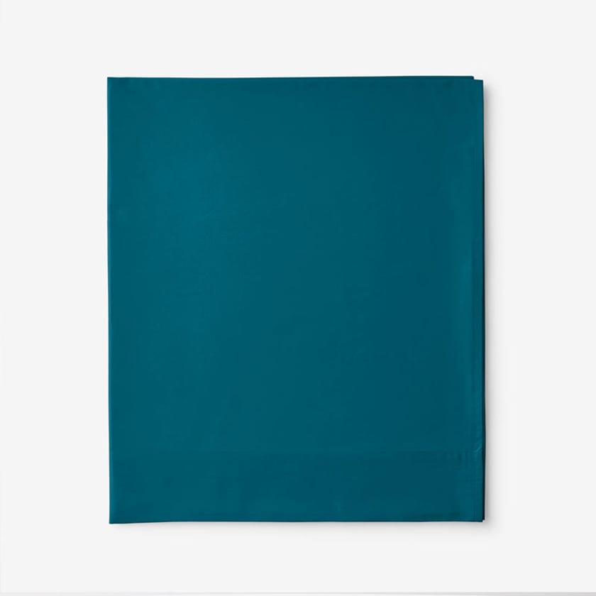 Classic Cool Cotton Percale Flat Bed Sheet  - Teal, Twin