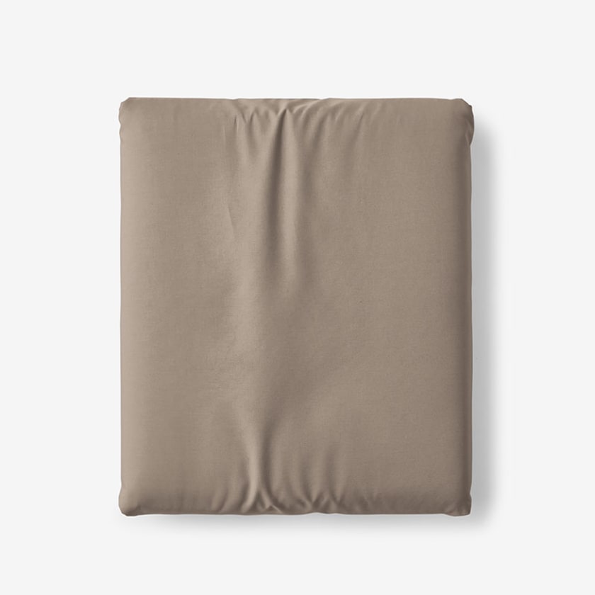 Classic Cool Cotton Percale Fitted Bed Sheet  - Mocha, Twin