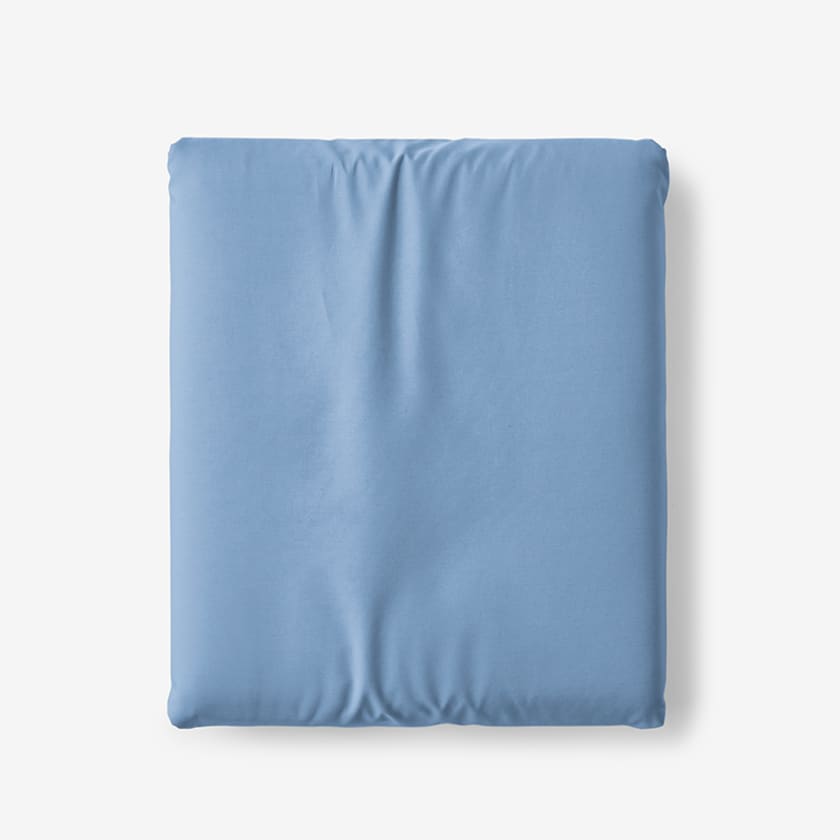 Classic Cool Cotton Percale Fitted Bed Sheet  - Porcelain Blue, Twin