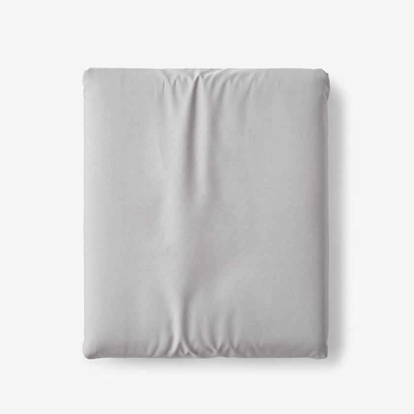 Classic Cool Cotton Percale Fitted Bed Sheet  - Gray Smoke, Twin