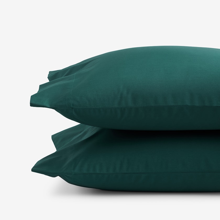 Classic Cool Cotton Percale Pillowcases  - Hunter Green, Standard