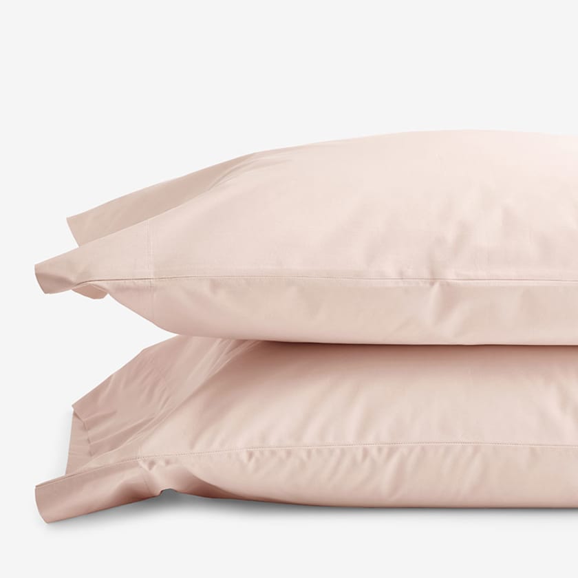 Classic Cool Cotton Percale Pillowcases  - Peach Nectar, Standard