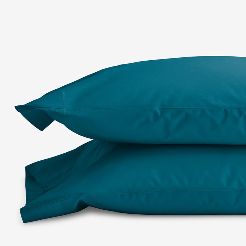Classic Cool Cotton Percale Pillowcases  - Teal, Standard