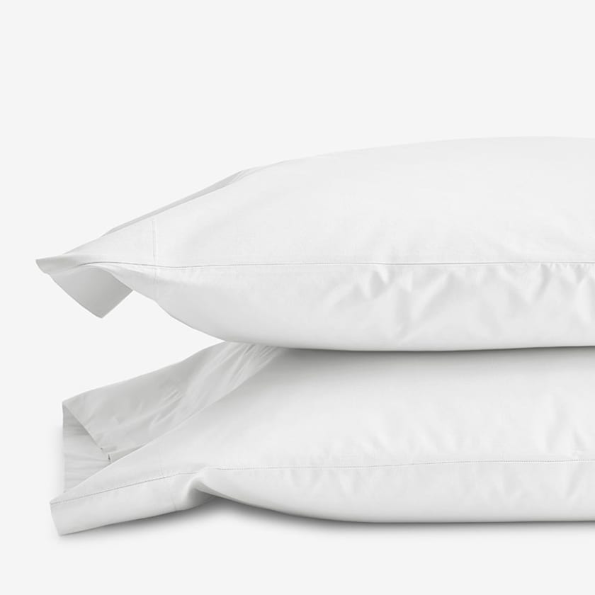 Classic Cool Cotton Percale Pillowcases  - White, Standard