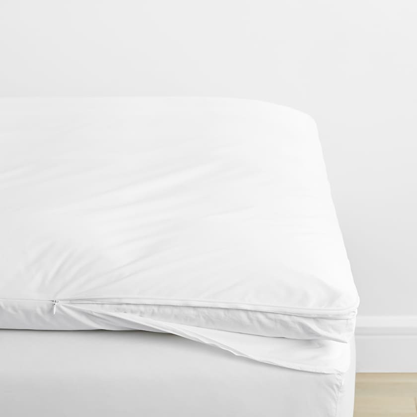 Classic Cool Cotton Percale Featherbed Cover  - White, Twin